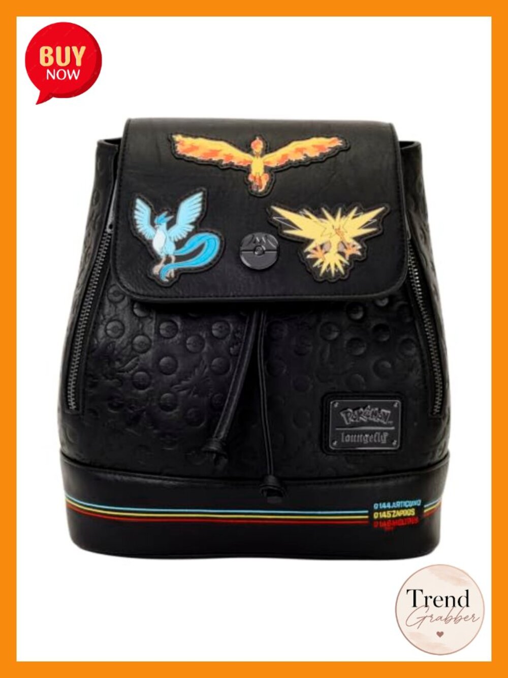 Pokémon Legendary Birds Embroidered Faux Leather Mini Backpack